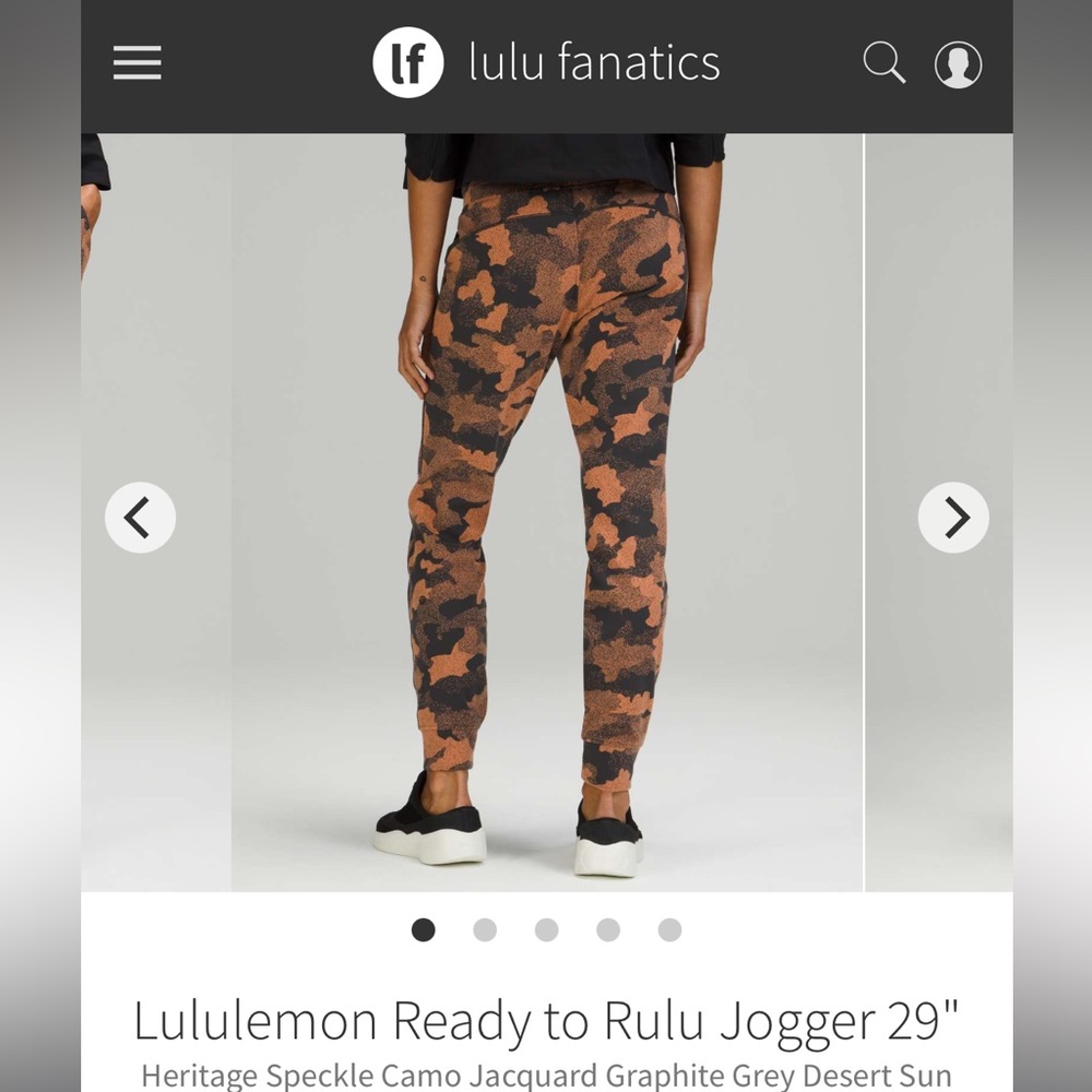 Lululemon Ready to Rulu Jogger 29" Heritage Speckle Camo Jacquard Graphite Grey